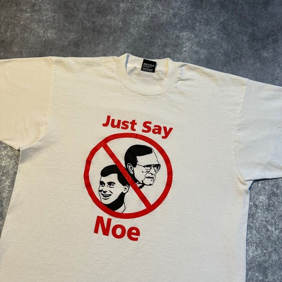 Screen Stars Best Other - Vintage George Bush Dan Quayle Just Say Noe Graphic‎ T Shirt Men's XL White